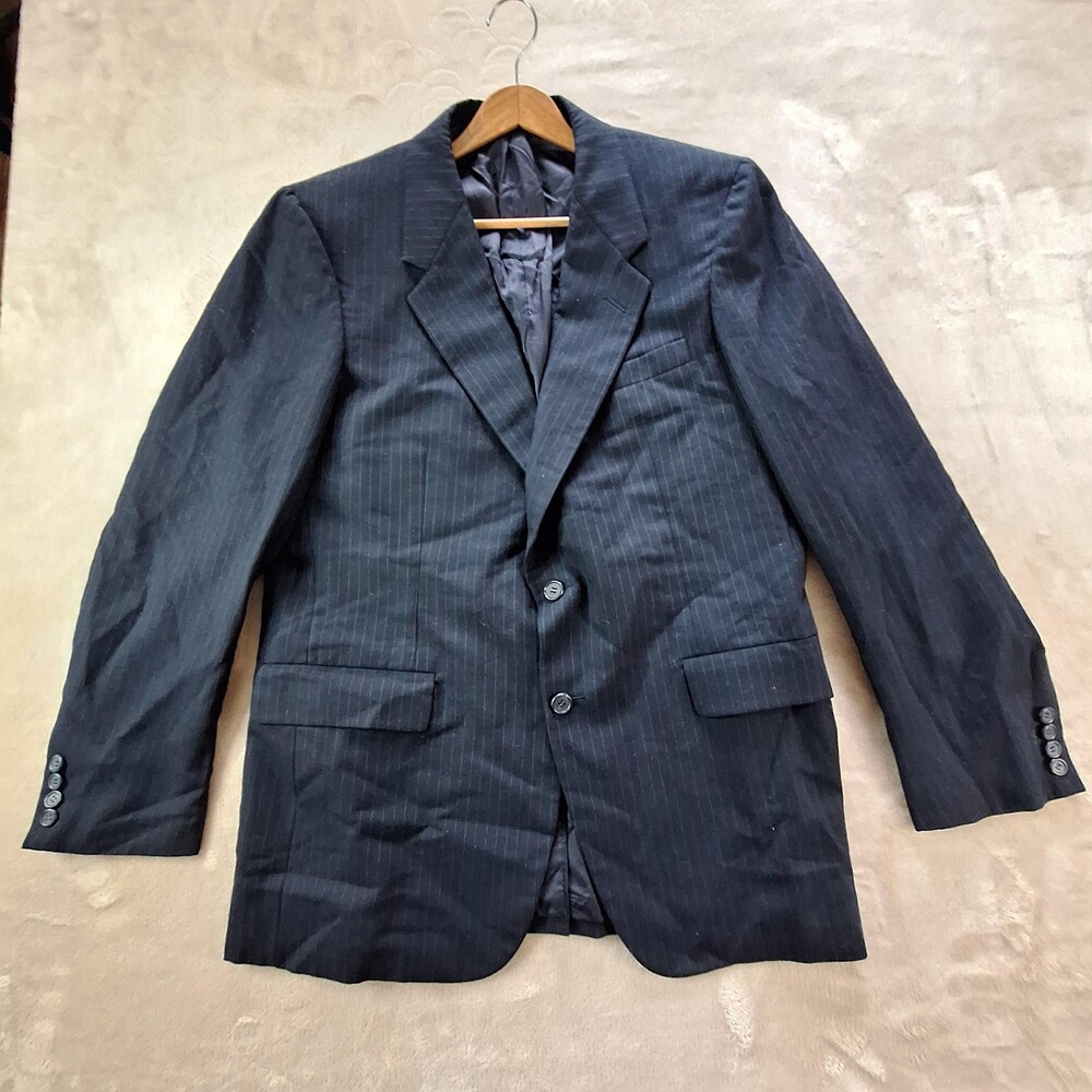 Hickey Freeman Blazer Mens 44 Navy Pinstripe Wool Canterbury Collection Sport Co